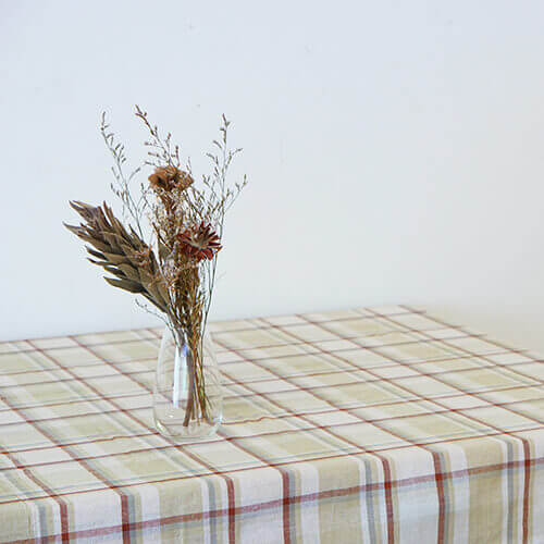 チェックマルチカバー ベージュ/グレー