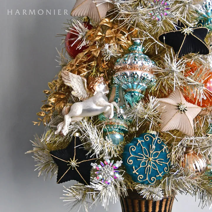 グラスフィニアルオーナメントブルー ロング