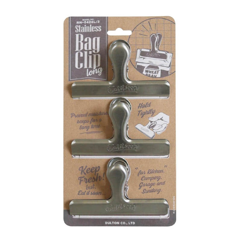 ステンレス スチール バッグ クリップ ロング 3pcs セット