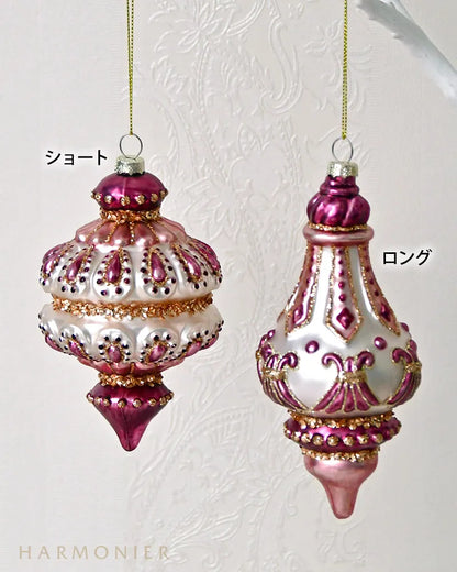 グラスフィニアルオーナメントピンク　ロング