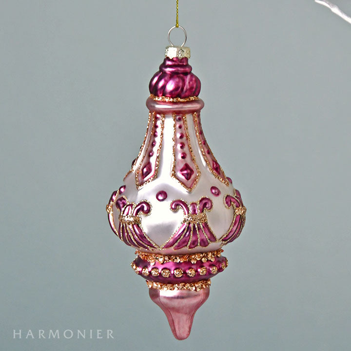 グラスフィニアルオーナメントピンク　ロング