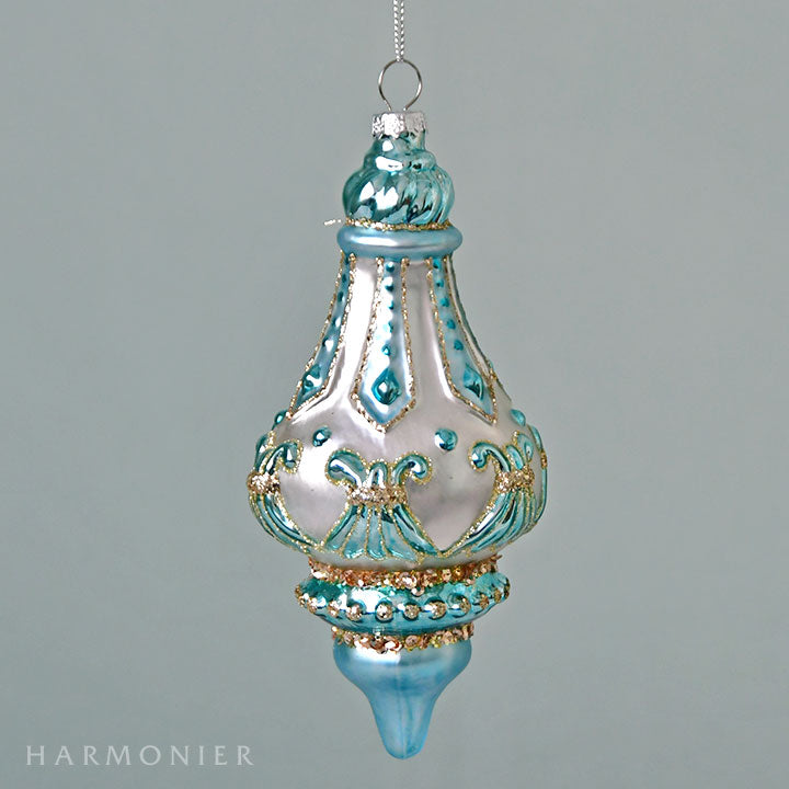 グラスフィニアルオーナメントブルー　ロング