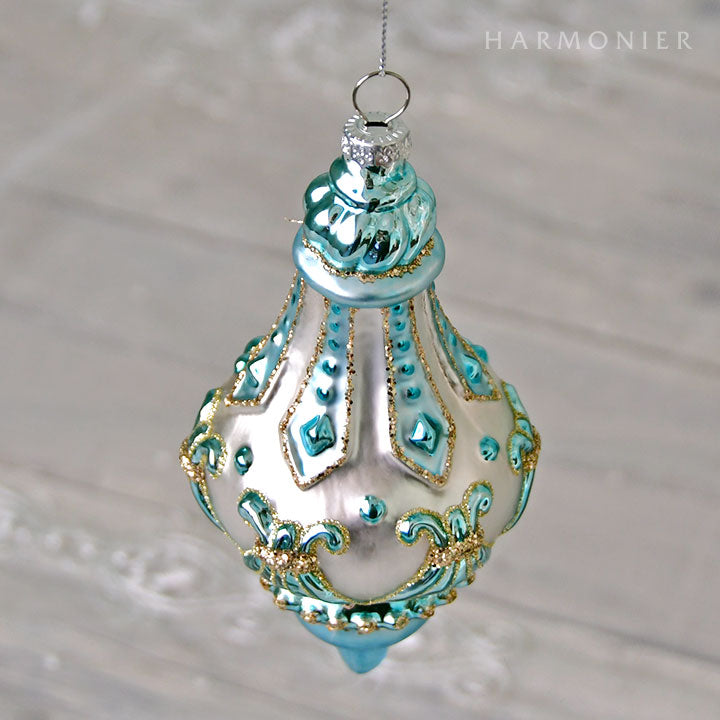 グラスフィニアルオーナメントブルー　ロング