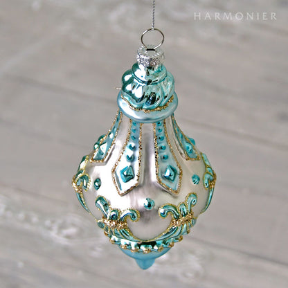 グラスフィニアルオーナメントブルー　ロング