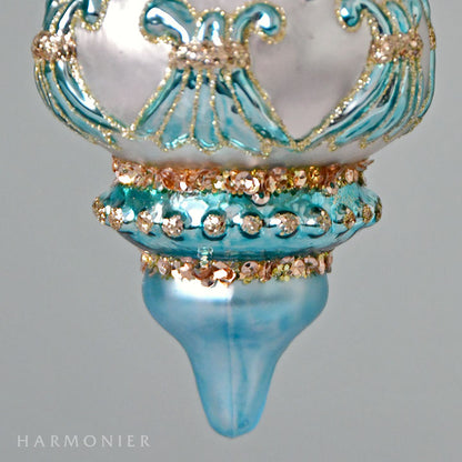 グラスフィニアルオーナメントブルー　ロング