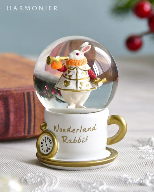 ミニスノードームティーカップワンダーラビットWH