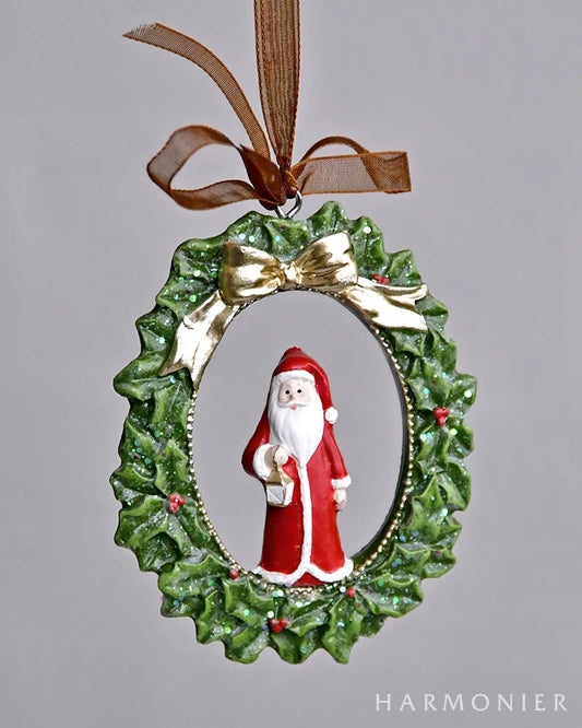 ミニリボンリースオーナメント　サンタ