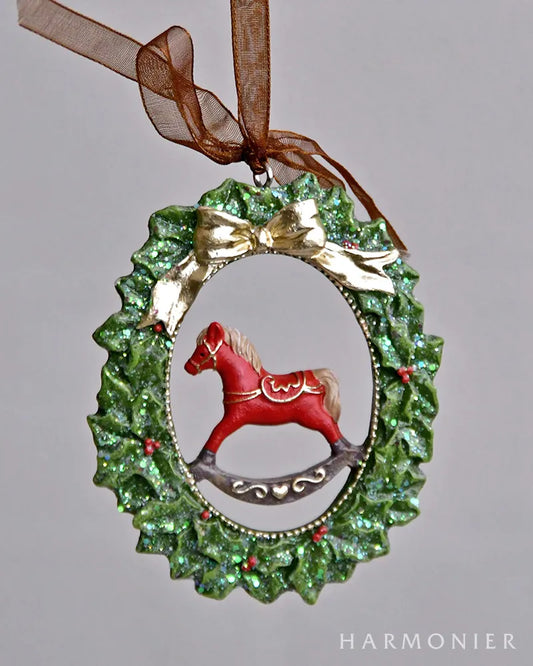 ミニリボンリースオーナメント　ホース