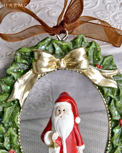 ミニリボンリースオーナメント　サンタ