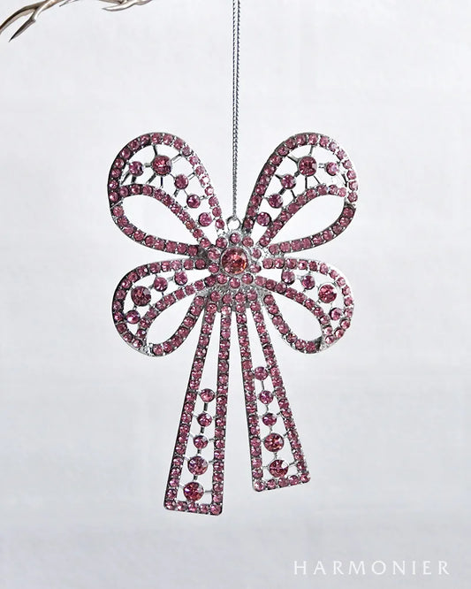 ジュエルリボンオーナメントピンク