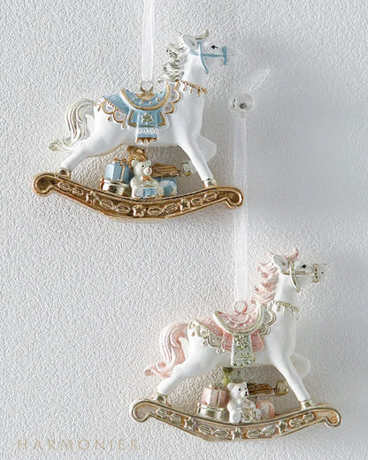 ミニロッキングホースオーナメントパステルBL