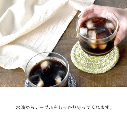 コットン糸で編みあげたコースターBRW
