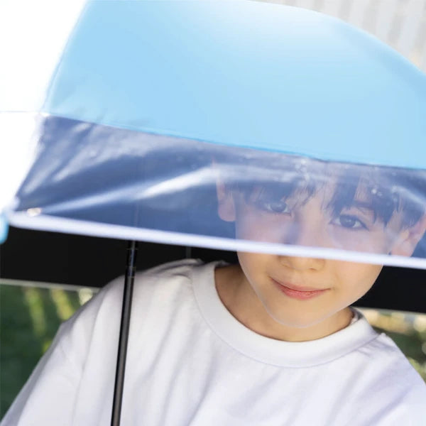 【キッズ晴雨兼用傘】UV50cm　バイカラー窓付き　パープル