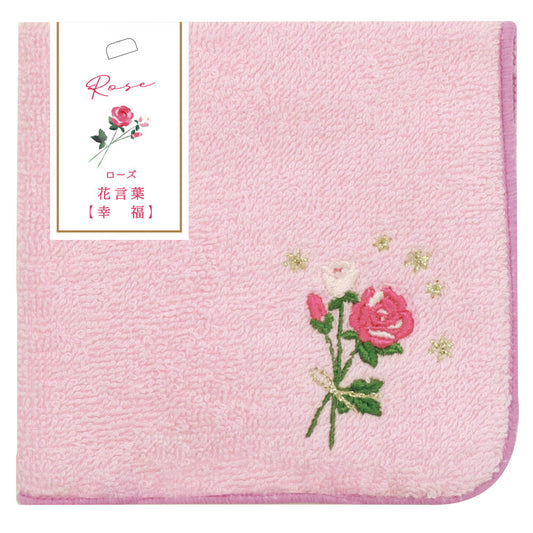花こよみタオルハンカチ　ローズ