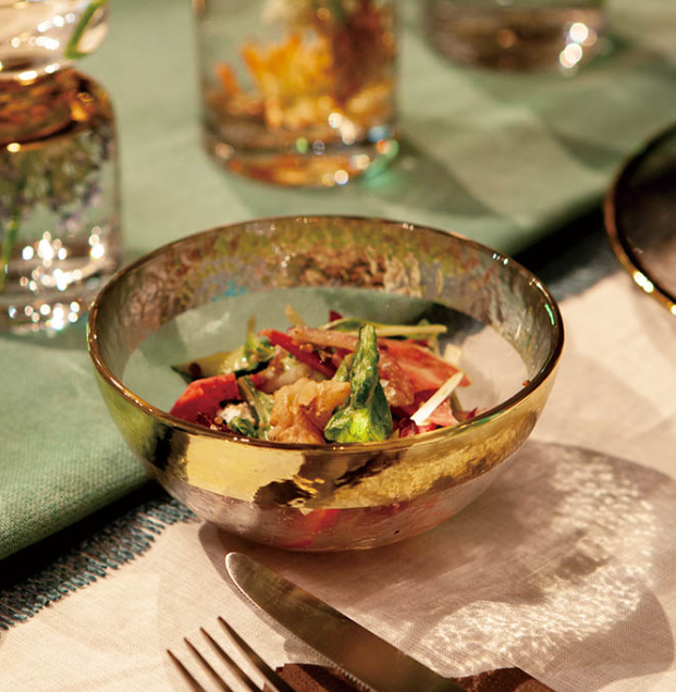 グラステーブルウェア オーボ ゴールド ボウル 130