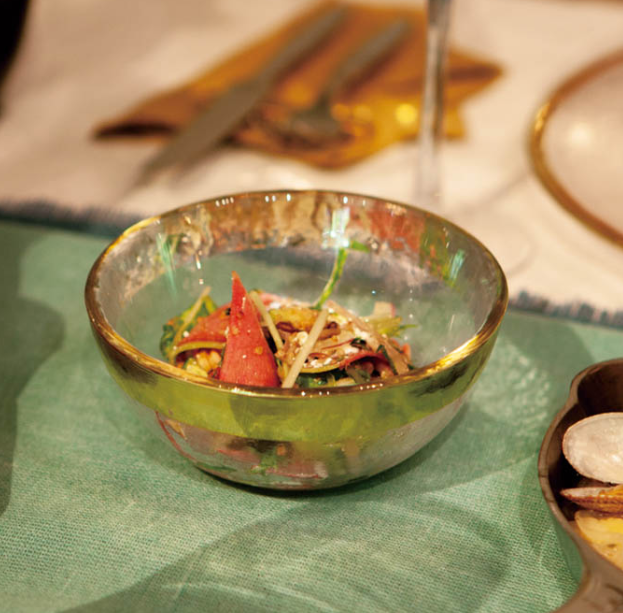 グラステーブルウェア オーボ ゴールド ボウル 130