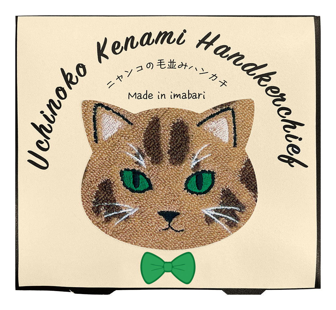 うちのこメイト 毛並み ハンカチ　ロゼット(ブラウン）