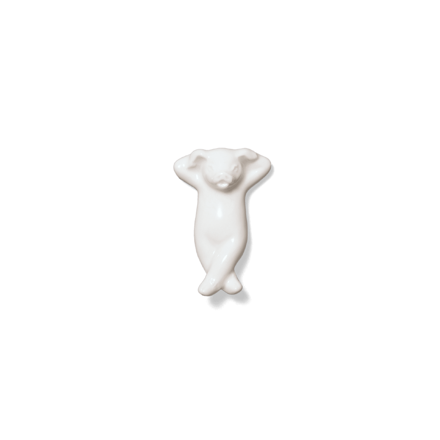 ブーちゃん　ごろ寝　箸置き　あおむけ 白