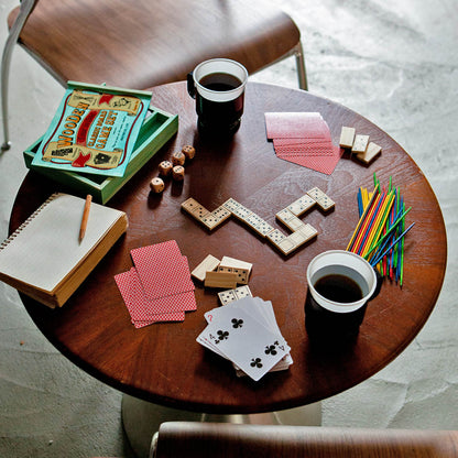 ウッデン 4イン1 クラシック ボード ゲーム セット　ブルー