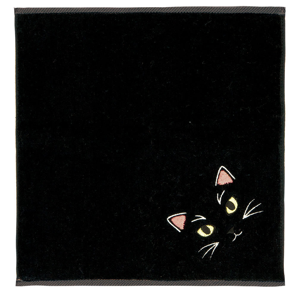 うちのこメイト 毛並み ハンカチ　黒猫(ブラック）