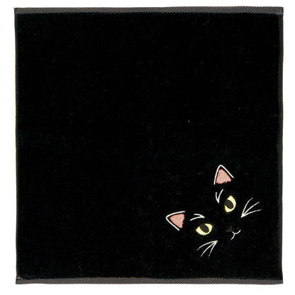 うちのこメイト 毛並み ハンカチ　黒猫(ブラック）